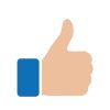 Like icon, thumbs up symbol. Vector and illustration